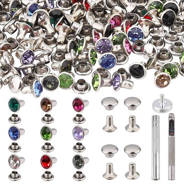 PandaHall Brass Rhinestone Rivets, Caps and Studs, Steel Eyelets Installation & Leather Tools, for Leather Craft DIY Making, Platinum, Flat..., Multicolor
PandaHall Brass Rhinestone Rivets, Caps and Studs, Steel Eyelets Installation & Leather Tools, for Leather Craft DIY Making, Platinum, Flat..., Multicolor