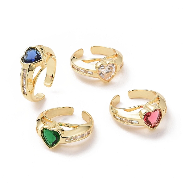 PandaHall Cubic Zirconia Heart Open Cuff Rings, Real 18K Gold Plated Brass Jewelry for Valentine's Day, Mixed Color, Inner Diameter: 18mm..., Multicolor
PandaHall Cubic Zirconia Heart Open Cuff Rings, Real 18K Gold Plated Brass Jewelry for Valentine's Day, Mixed Color, Inner Diameter: 18mm..., Multicolor