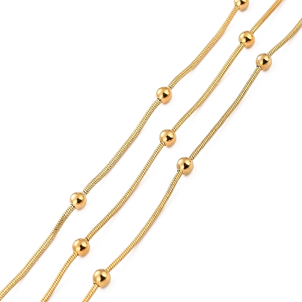 PandaHall Vacuum Plating 304 Stainless Steel Snake Chains, Satellite Chains, with Spool, Soldered, Golden, 1.5mm, about 32.81 Feet(10m)/Roll...
PandaHall Vacuum Plating 304 Stainless Steel Snake Chains, Satellite Chains, with Spool, Soldered, Golden, 1.5mm, about 32.81 Feet(10m)/Roll...