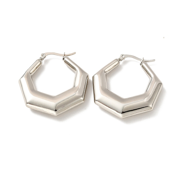 PandaHall 201 Stainless Steel Chunky Polygon Hoop Earrings, with 304 Stainless Steel Pins, Stainless Steel Color, 30x30x7mm, Pin: 0.8mm 201...
PandaHall 201 Stainless Steel Chunky Polygon Hoop Earrings, with 304 Stainless Steel Pins, Stainless Steel Color, 30x30x7mm, Pin: 0.8mm 201...