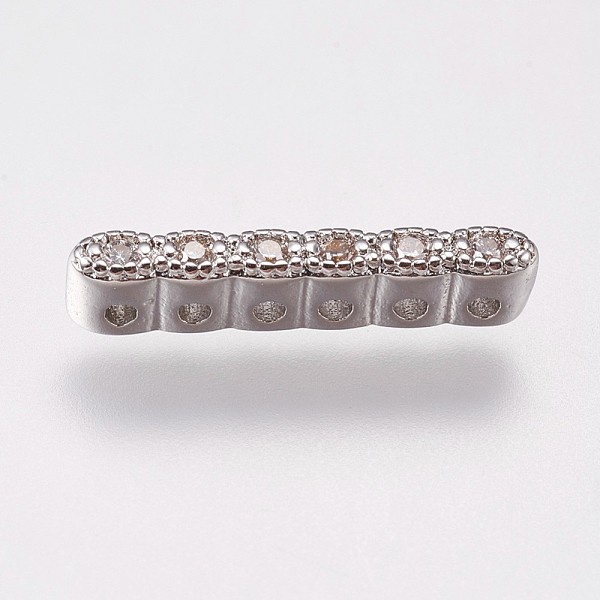PandaHall Brass Micro Pave Cubic Zirconia Spacer Bars, Clear, Platinum, 15.5x2.5x3mm, Hole: 1mm Brass Rectangle Clear
PandaHall Brass Micro Pave Cubic Zirconia Spacer Bars, Clear, Platinum, 15.5x2.5x3mm, Hole: 1mm Brass Rectangle Clear
