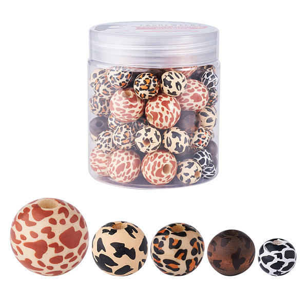 PandaHall Fashewelry 100Pcs 5 Styles Printed Natural Wooden Beads, Round, Mixed Color, 20pcs/style Wood Round Multicolor
PandaHall Fashewelry 100Pcs 5 Styles Printed Natural Wooden Beads, Round, Mixed Color, 20pcs/style Wood Round Multicolor