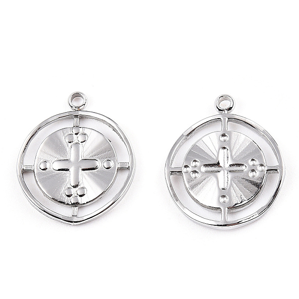 PandaHall 304 Stainless Steel Pendants, Flat Round with Cross, Stainless Steel Color, 16x14x2mm, Hole: 1.5mm 304 Stainless Steel Flat Round
PandaHall 304 Stainless Steel Pendants, Flat Round with Cross, Stainless Steel Color, 16x14x2mm, Hole: 1.5mm 304 Stainless Steel Flat Round