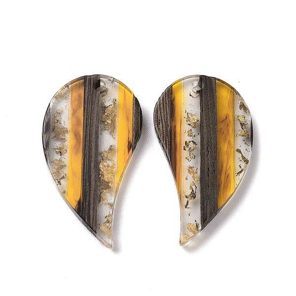 PandaHall Transparent Resin & Walnut Wood Pendants, with Gold Foil, Leaf Charm, Gold, 38x21x3.8mm, Hole: 2mm Resin+Wood Leaf Gold
PandaHall Transparent Resin & Walnut Wood Pendants, with Gold Foil, Leaf Charm, Gold, 38x21x3.8mm, Hole: 2mm Resin+Wood Leaf Gold