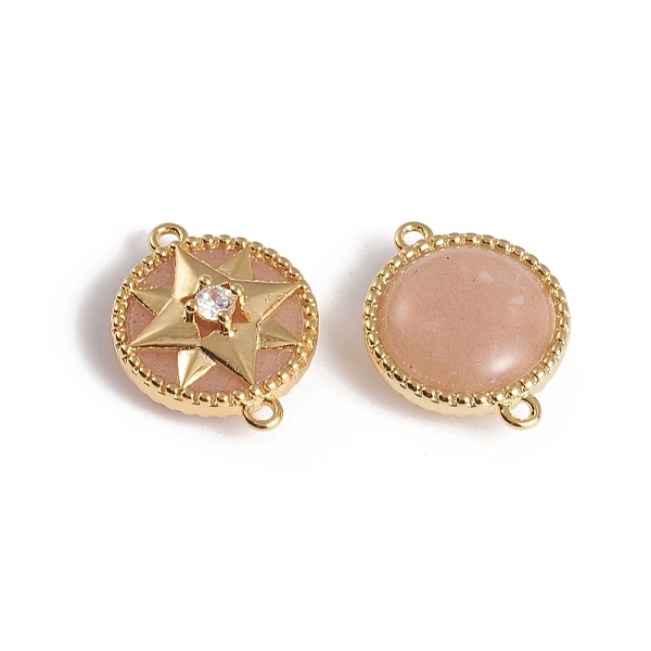 PandaHall Natural Sunstone Links connectors, with Golden Plated Brass Findings and Cubic Zirconia, Long-Lasting Plated, Flat Round with Star...
PandaHall Natural Sunstone Links connectors, with Golden Plated Brass Findings and Cubic Zirconia, Long-Lasting Plated, Flat Round with Star...
