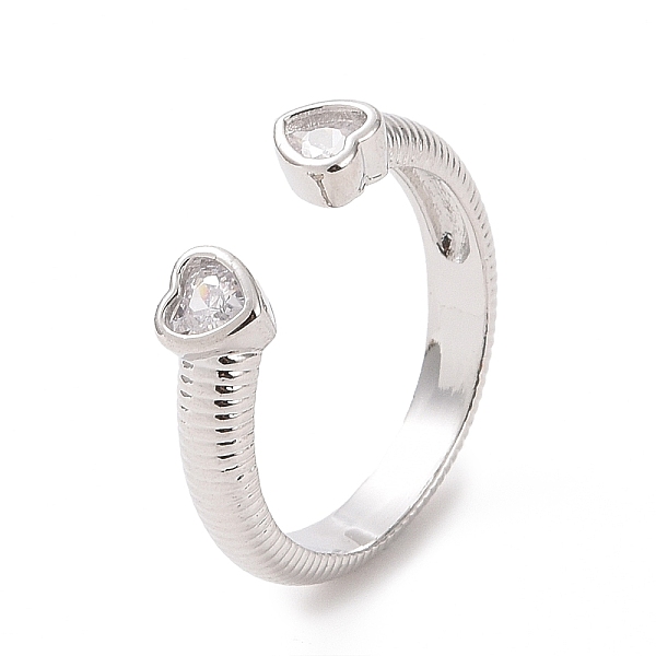 PandaHall Clear Cubic Zirconia Double Heart Open Cuff Ring, Brass Jewelry for Valentine's Day, Platinum, Inner Diameter: US Size 8(18.1mm)...
PandaHall Clear Cubic Zirconia Double Heart Open Cuff Ring, Brass Jewelry for Valentine's Day, Platinum, Inner Diameter: US Size 8(18.1mm)...