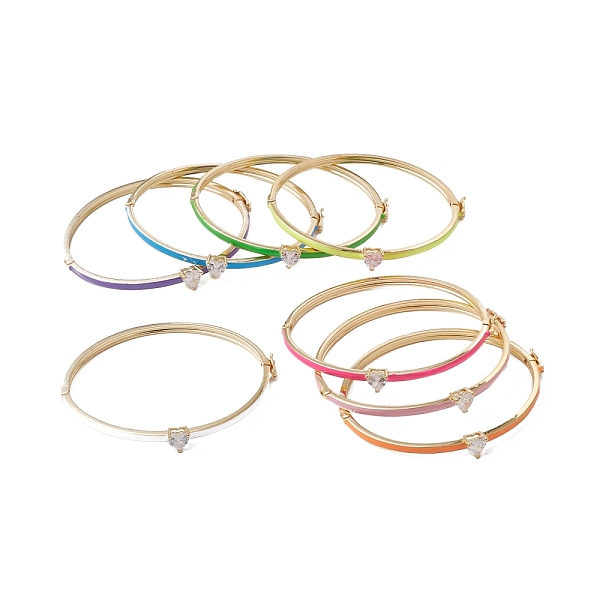 PandaHall Clear Cubic Zirconia Heart Bangle with Enamel, Real 18K Gold Plated Brass Hinged Bangle for Women, Lead Free & Cadmium Free, Mixed..., Multicolor
PandaHall Clear Cubic Zirconia Heart Bangle with Enamel, Real 18K Gold Plated Brass Hinged Bangle for Women, Lead Free & Cadmium Free, Mixed..., Multicolor