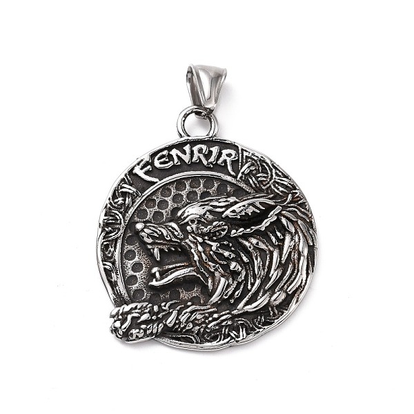PandaHall 304 Stainless Steel Pendants, Flat Round with Wolf & Helm of Awe, Antique Silver, 43.5x37.5x5mm, Hole: 4x8.5mm Stainless Steel...
PandaHall 304 Stainless Steel Pendants, Flat Round with Wolf & Helm of Awe, Antique Silver, 43.5x37.5x5mm, Hole: 4x8.5mm Stainless Steel...