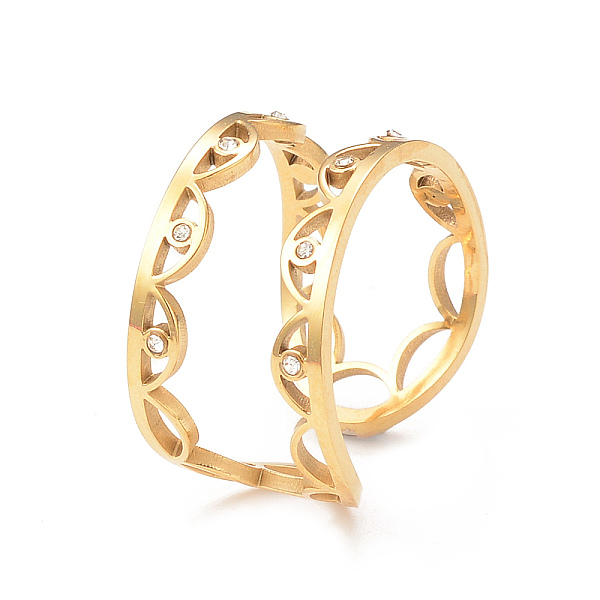PandaHall Crystal Rhinestone Eye Open Cuff Ring, Ion Plating(IP) 304 Stainless Steel Jewelry for Women, Real 14K Gold Plated, Inner Diameter...
PandaHall Crystal Rhinestone Eye Open Cuff Ring, Ion Plating(IP) 304 Stainless Steel Jewelry for Women, Real 14K Gold Plated, Inner Diameter...
