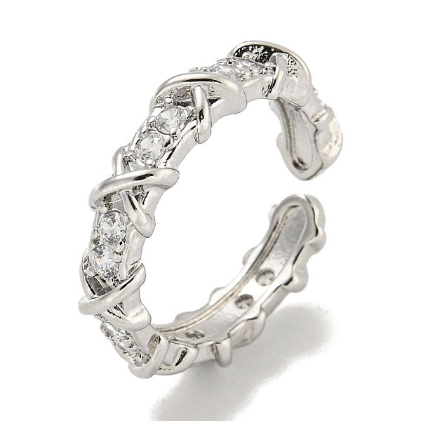 PandaHall Cross Brass Micro Pave Cubic Zirconia Open Cuff Ring for Women, Cadmium Free & Lead Free, Long-Lasting Plated, Platinum, 4.5mm...
PandaHall Cross Brass Micro Pave Cubic Zirconia Open Cuff Ring for Women, Cadmium Free & Lead Free, Long-Lasting Plated, Platinum, 4.5mm...