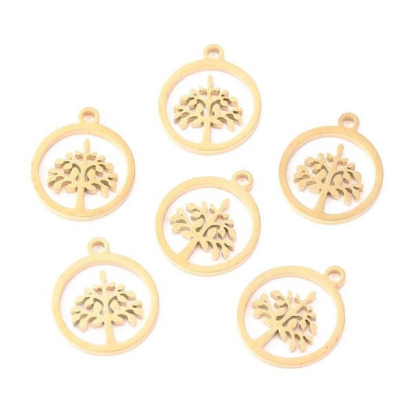 PandaHall 304 Stainless Steel Charms, Laser Cut, Ring with Tree of Life, Golden, 14x12x1.1mm, Hole: 1.4mm 304 Stainless Steel Tree
PandaHall 304 Stainless Steel Charms, Laser Cut, Ring with Tree of Life, Golden, 14x12x1.1mm, Hole: 1.4mm 304 Stainless Steel Tree