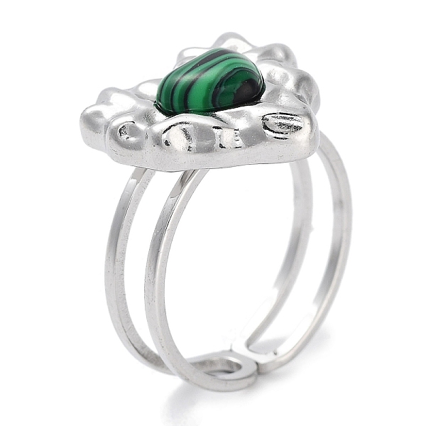 PandaHall Ion Plating(IP) 304 Stainless Steel Ring, Adjustable Synthetic Malachite Rings, Heart, 15x15.5mm, Inner Diameter: Adjustable...
PandaHall Ion Plating(IP) 304 Stainless Steel Ring, Adjustable Synthetic Malachite Rings, Heart, 15x15.5mm, Inner Diameter: Adjustable...