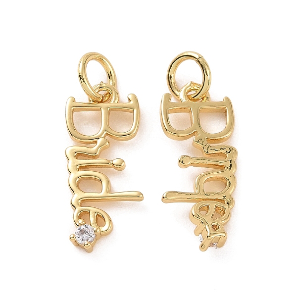 PandaHall Rack Plating Brass Micro Pave Cubic Zirconia Pendants, with Jump Ring, Long-Lasting Plated, Cadmium Free & Lead Free, Word Bride..., Clear
PandaHall Rack Plating Brass Micro Pave Cubic Zirconia Pendants, with Jump Ring, Long-Lasting Plated, Cadmium Free & Lead Free, Word Bride..., Clear