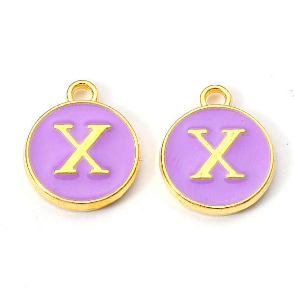 PandaHall Golden Plated Alloy Enamel Charms, Enamelled Sequins, Flat Round with Letter, Medium Purple, Letter.X, 14x12x2mm, Hole: 1.5mm...
PandaHall Golden Plated Alloy Enamel Charms, Enamelled Sequins, Flat Round with Letter, Medium Purple, Letter.X, 14x12x2mm, Hole: 1.5mm...