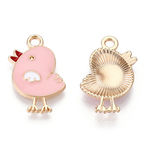 PandaHall Alloy Enamel Pendants, Light Gold, Chick, Pink, 20x13x2mm, Hole: 1.8mm Alloy+Enamel Other Animal Pink
PandaHall Alloy Enamel Pendants, Light Gold, Chick, Pink, 20x13x2mm, Hole: 1.8mm Alloy+Enamel Other Animal Pink