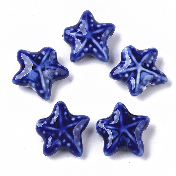 PandaHall Handmade Porcelain Beads, Fancy Antique Glazed Porcelain, Starfish/Sea Stars, Medium Blue, 19~20x20.5~22.5x7.5~8.5mm, Hole: 2mm...
PandaHall Handmade Porcelain Beads, Fancy Antique Glazed Porcelain, Starfish/Sea Stars, Medium Blue, 19~20x20.5~22.5x7.5~8.5mm, Hole: 2mm...