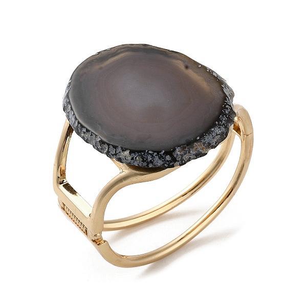 PandaHall Rack Plating Brass with Natural Agate, Dyed, Bangles for Women, Coffee, Inner Diameter: 60x51mm Natural Agate Brown
PandaHall Rack Plating Brass with Natural Agate, Dyed, Bangles for Women, Coffee, Inner Diameter: 60x51mm Natural Agate Brown