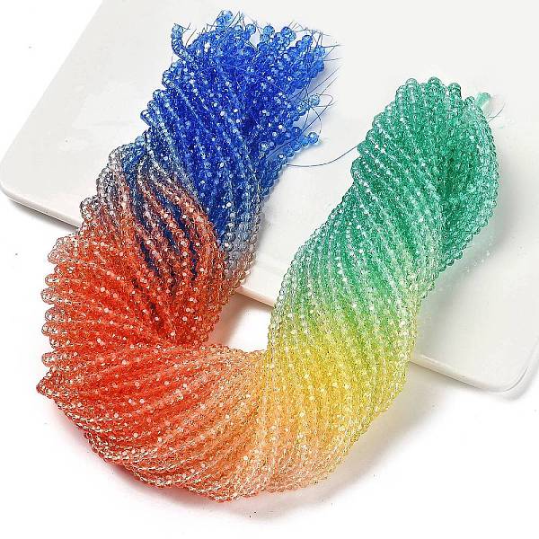 PandaHall Transparent Painted Glass Beads Strands, Faceted, Rondelle, Colorful, 3.7x3.2mm, Hole: 0.7mm, about 105pcs/strand, 13.39''(34cm)...
PandaHall Transparent Painted Glass Beads Strands, Faceted, Rondelle, Colorful, 3.7x3.2mm, Hole: 0.7mm, about 105pcs/strand, 13.39''(34cm)...