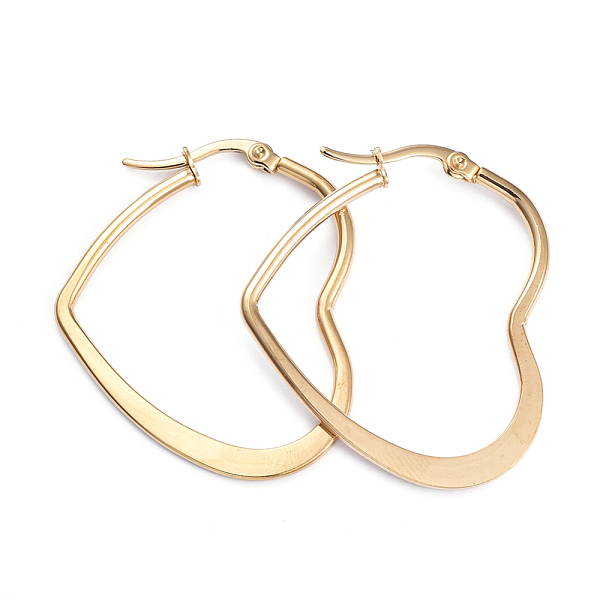 PandaHall 201 Stainless Steel Hoop Earrings, with 304 Stainless Steel Pins, Flat Heart, Golden, 38x31.5x1.5~2mm, Pin: 1x0.7mm 304 Stainless...
PandaHall 201 Stainless Steel Hoop Earrings, with 304 Stainless Steel Pins, Flat Heart, Golden, 38x31.5x1.5~2mm, Pin: 1x0.7mm 304 Stainless...