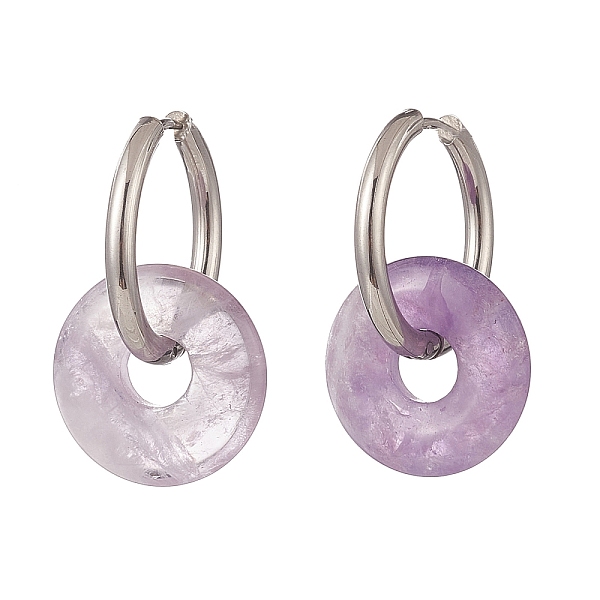 PandaHall Natural Amethyst Pi Disc/Donut Dangle Hoop Earrings, 304 Stainless Steel Jewelry for Women, 29.5mm, Pin: 1mm Amethyst Donut
PandaHall Natural Amethyst Pi Disc/Donut Dangle Hoop Earrings, 304 Stainless Steel Jewelry for Women, 29.5mm, Pin: 1mm Amethyst Donut
