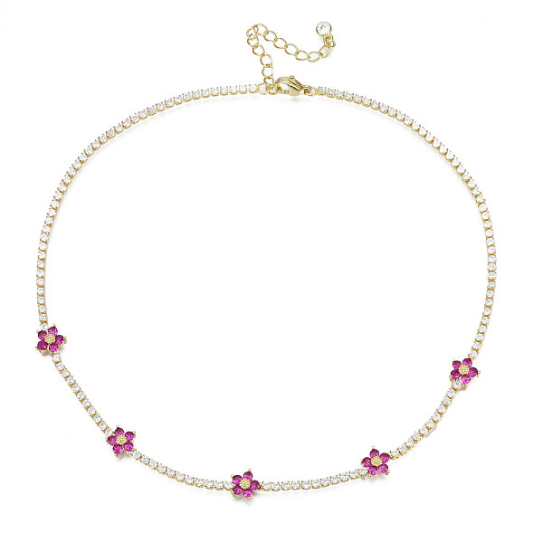 PandaHall Cubic Zirconia Classic Tennis Necklace with Flower Links, Golden Brass Jewelry for Women, Camellia, 14.37 inch(36.5cm) Cubic..., Pink
PandaHall Cubic Zirconia Classic Tennis Necklace with Flower Links, Golden Brass Jewelry for Women, Camellia, 14.37 inch(36.5cm) Cubic..., Pink