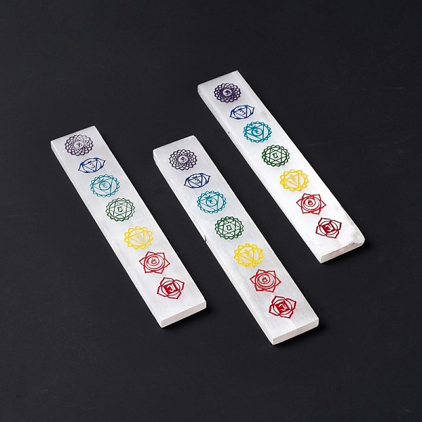PandaHall Natural Selenite Display Decorations, Spray Painted 7 Chakra Pattern, Home Decorations, Rectangle, Colorful, 185x35x9mm Selenite...
PandaHall Natural Selenite Display Decorations, Spray Painted 7 Chakra Pattern, Home Decorations, Rectangle, Colorful, 185x35x9mm Selenite...