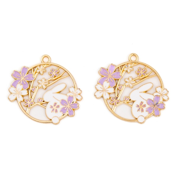 PandaHall Rack Plating Alloy Enamel Pendants, Golden, Flat Round with Rabbit & Flower Charm, Medium Purple, 28.5x30x1.5mm, Hole: 2mm...
PandaHall Rack Plating Alloy Enamel Pendants, Golden, Flat Round with Rabbit & Flower Charm, Medium Purple, 28.5x30x1.5mm, Hole: 2mm...