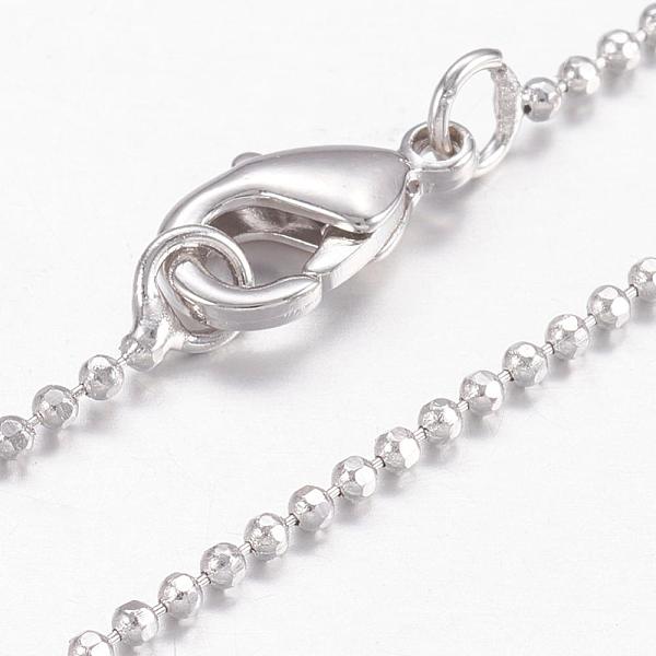 PandaHall Brass Ball Chain Necklaces, with Lobster Claw Clasps, Real Platinum Plated, 17.5 inch(44.5cm), 1.2mm Brass
PandaHall Brass Ball Chain Necklaces, with Lobster Claw Clasps, Real Platinum Plated, 17.5 inch(44.5cm), 1.2mm Brass