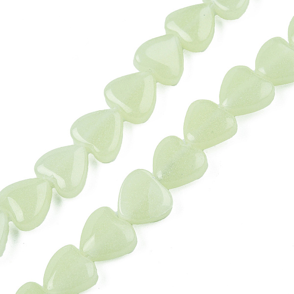 PandaHall Synthetic Luminous Stone Beads Strands, Heart, 9.5~10.5x9.5~10.5x4.5~5.5mm, Hole: 1mm, about 40pcs/strand, 14.25 inch(36.2cm)...
PandaHall Synthetic Luminous Stone Beads Strands, Heart, 9.5~10.5x9.5~10.5x4.5~5.5mm, Hole: 1mm, about 40pcs/strand, 14.25 inch(36.2cm)...