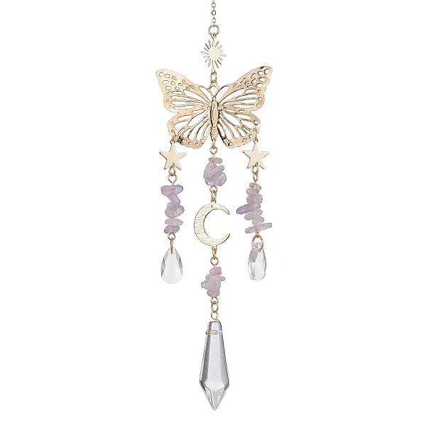 PandaHall Amethyst with Glass Pendant Decorations, With Alloy Finding, Butterfly, 255~257mm Amethyst Butterfly
PandaHall Amethyst with Glass Pendant Decorations, With Alloy Finding, Butterfly, 255~257mm Amethyst Butterfly