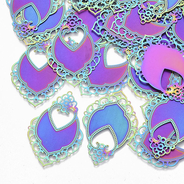 PandaHall Ion Plating(IP) 304 Stainless Steel Filigree Joiners Links, for DIY Jewelry Crafting, Etched Metal Embellishments, Rainbow Color...
PandaHall Ion Plating(IP) 304 Stainless Steel Filigree Joiners Links, for DIY Jewelry Crafting, Etched Metal Embellishments, Rainbow Color...