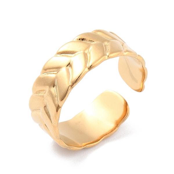 PandaHall Ion Plating(IP) 304 Stainless Steel Leaf Open Cuff Ring for Women, Golden, Inner Diameter: 17.3mm 304 Stainless Steel
PandaHall Ion Plating(IP) 304 Stainless Steel Leaf Open Cuff Ring for Women, Golden, Inner Diameter: 17.3mm 304 Stainless Steel