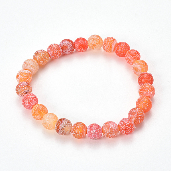 PandaHall Natural Weathered Agate Beaded Stretch Bracelets, Frosted, Dyed, Round, Coral, 2-1/8 inch(55mm) Weathered Agate Red
PandaHall Natural Weathered Agate Beaded Stretch Bracelets, Frosted, Dyed, Round, Coral, 2-1/8 inch(55mm) Weathered Agate Red