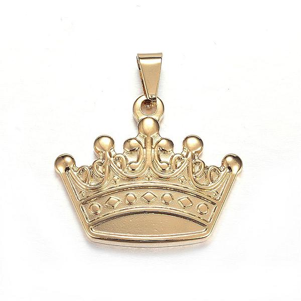PandaHall 304 Stainless Steel Pendants, Crown, Golden, 30x36x4mm, Hole: 5x10mm 304 Stainless Steel Crown
PandaHall 304 Stainless Steel Pendants, Crown, Golden, 30x36x4mm, Hole: 5x10mm 304 Stainless Steel Crown