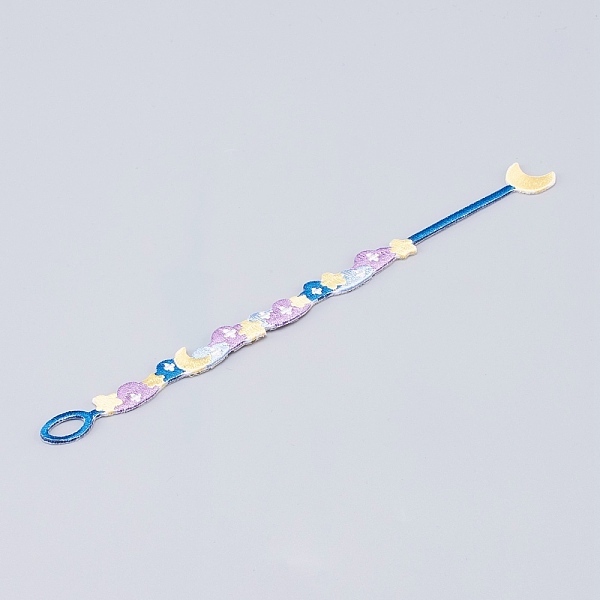 PandaHall Embroidery Bracelets for Girls, Moon with Star, Colorful, 7-7/8 inch(20cm) Polyester Star
PandaHall Embroidery Bracelets for Girls, Moon with Star, Colorful, 7-7/8 inch(20cm) Polyester Star