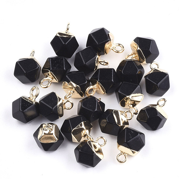 PandaHall Electroplate Synthetic Black Stone Charms, with Iron Findings, Faceted, Golden, 11~12x8x8mm, Hole: 1.5mm Black Stone Others
PandaHall Electroplate Synthetic Black Stone Charms, with Iron Findings, Faceted, Golden, 11~12x8x8mm, Hole: 1.5mm Black Stone Others