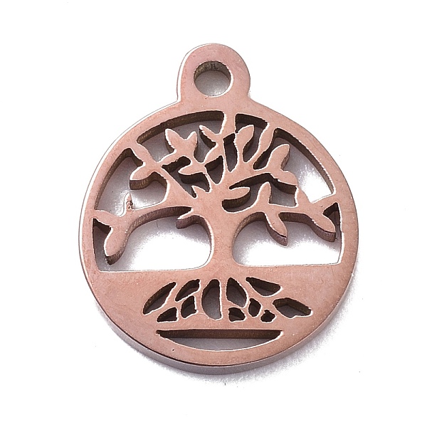 PandaHall 304 Stainless Steel Charms, Flat Round with Tree Pattern, Rose Gold, 13.5x11.5x1.3mm, Hole: 1.4mm 304 Stainless Steel Flat Round
PandaHall 304 Stainless Steel Charms, Flat Round with Tree Pattern, Rose Gold, 13.5x11.5x1.3mm, Hole: 1.4mm 304 Stainless Steel Flat Round