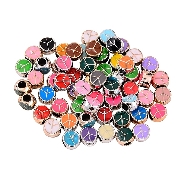 PandaHall 60Pcs 2 Style UV Plating Acrylic European Beads, with Enamel, Large Hole Beads, Flat Round with Peace Sign, Mixed Color, 10x6.5mm..., Multicolor
PandaHall 60Pcs 2 Style UV Plating Acrylic European Beads, with Enamel, Large Hole Beads, Flat Round with Peace Sign, Mixed Color, 10x6.5mm..., Multicolor