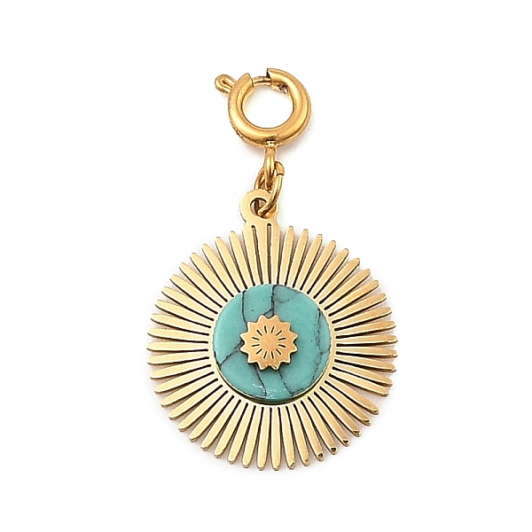 PandaHall Natural Green Turquoise Flat Round Pendants Decorations, with 304 Stainless Steel Spring Ring Clasps, Golden, 30.5mm 304 Stainless...
PandaHall Natural Green Turquoise Flat Round Pendants Decorations, with 304 Stainless Steel Spring Ring Clasps, Golden, 30.5mm 304 Stainless...