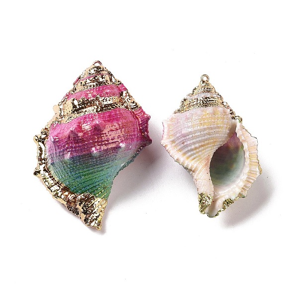 PandaHall Spray Painted Natural Spiral Shell Pendants, with Rack Plating Light Gold Tone Brass Loops, Shell Shape, Colorful...
PandaHall Spray Painted Natural Spiral Shell Pendants, with Rack Plating Light Gold Tone Brass Loops, Shell Shape, Colorful...