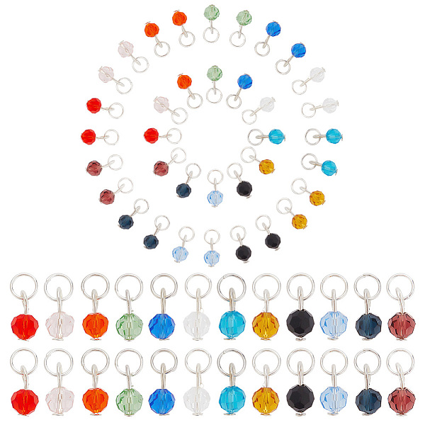 PandaHall 12 Sets Glass Pendants, with Platinum Tone Iron Finding and Jump Ring, Faceted, Round, Mixed Color, 10x4mm, Hole: 4.6mm..., Multicolor
PandaHall 12 Sets Glass Pendants, with Platinum Tone Iron Finding and Jump Ring, Faceted, Round, Mixed Color, 10x4mm, Hole: 4.6mm..., Multicolor