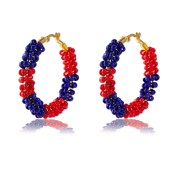 PandaHall Porcelain Beaded Huggie Hoop Earrings for Women, Real 18K Gold Plated Big Circle Brass Hoop Earrings, Red, 44x45x8.5mm, Pin...
PandaHall Porcelain Beaded Huggie Hoop Earrings for Women, Real 18K Gold Plated Big Circle Brass Hoop Earrings, Red, 44x45x8.5mm, Pin...
