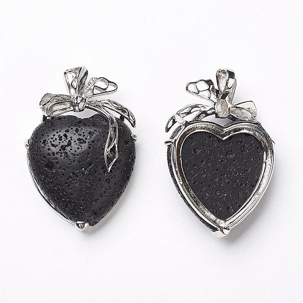 PandaHall Lava Rock Pendants, with Platinum Tone Brass Findings, Heart, 46x32x10mm, Hole: 3.5x6mm Lava Rock Heart
PandaHall Lava Rock Pendants, with Platinum Tone Brass Findings, Heart, 46x32x10mm, Hole: 3.5x6mm Lava Rock Heart