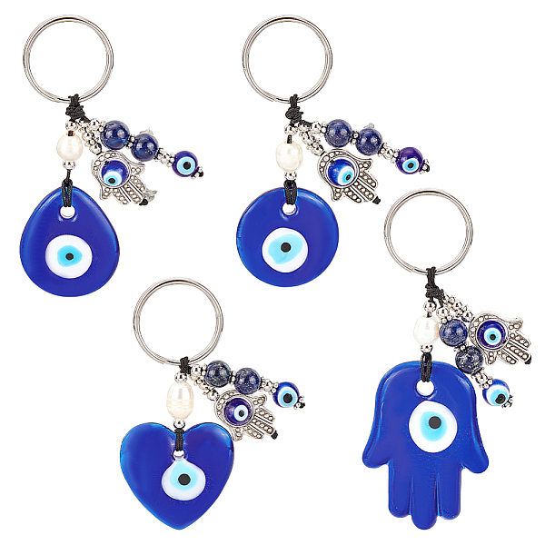 PandaHall PH 4pcs Evil Eye Keychains, 4 Styles Blue Evil Eye Charms Pendants with Keyring Heart/Round/Teardrop/Hamsa Hand Pendants Good...
PandaHall PH 4pcs Evil Eye Keychains, 4 Styles Blue Evil Eye Charms Pendants with Keyring Heart/Round/Teardrop/Hamsa Hand Pendants Good...
