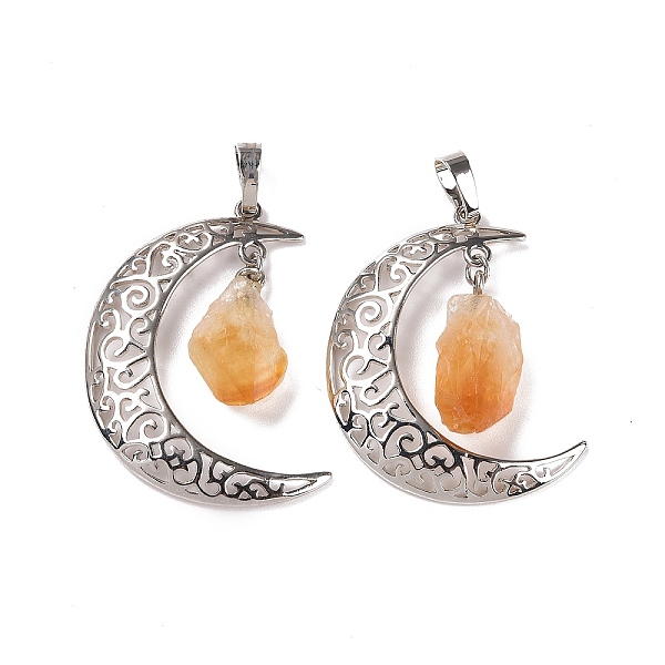 PandaHall Natural Citrine Nuggets Pendants, Moon Charms, with Platinum Plated Brass Findings, 38.5~40x27~28x2mm, Hole: 7x5mm Citrine Moon
PandaHall Natural Citrine Nuggets Pendants, Moon Charms, with Platinum Plated Brass Findings, 38.5~40x27~28x2mm, Hole: 7x5mm Citrine Moon