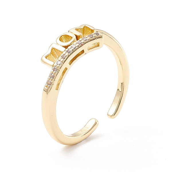 PandaHall Word Mom Cubic Zirconia Cuff Ring, Rack Plating Brass Open Ring for Mother's Day, Golden, US Size 6(16.5mm) Brass+Cubic Zirconia
PandaHall Word Mom Cubic Zirconia Cuff Ring, Rack Plating Brass Open Ring for Mother's Day, Golden, US Size 6(16.5mm) Brass+Cubic Zirconia
