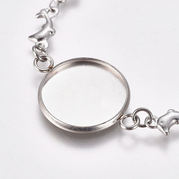 PandaHall 304 Stainless Steel Bracelet Making, with Lobster Claw Clasps, Dolphin Link Chains and Flat Round Cabochon Settings, Stainless...
PandaHall 304 Stainless Steel Bracelet Making, with Lobster Claw Clasps, Dolphin Link Chains and Flat Round Cabochon Settings, Stainless...