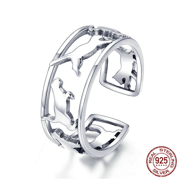 PandaHall 925 Sterling Silver Cuff Rings, Open Rings, with 925 Stamp, Cat, Antique Silver, Size 6, 16mm Sterling Silver
PandaHall 925 Sterling Silver Cuff Rings, Open Rings, with 925 Stamp, Cat, Antique Silver, Size 6, 16mm Sterling Silver
