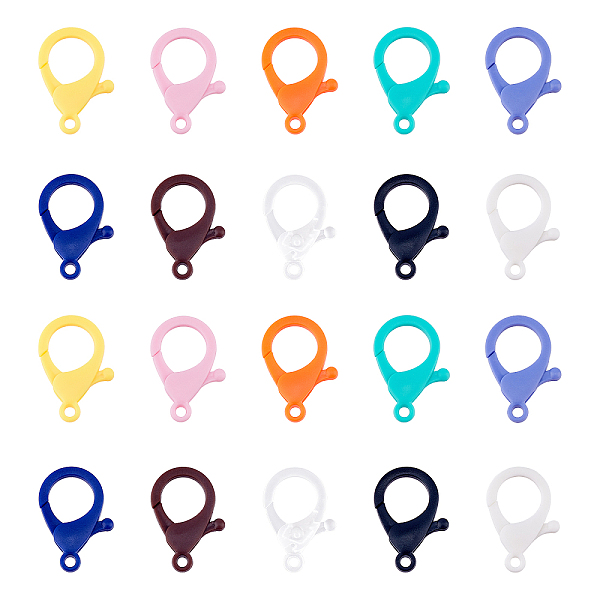 PandaHall Plastic Lobster Claw Clasps, Mixed Color, 35x24.5x6mm, Hole: 3mm, 10 colors, 10pcs/color, 100pcs/box Plastic Others Multicolor
PandaHall Plastic Lobster Claw Clasps, Mixed Color, 35x24.5x6mm, Hole: 3mm, 10 colors, 10pcs/color, 100pcs/box Plastic Others Multicolor