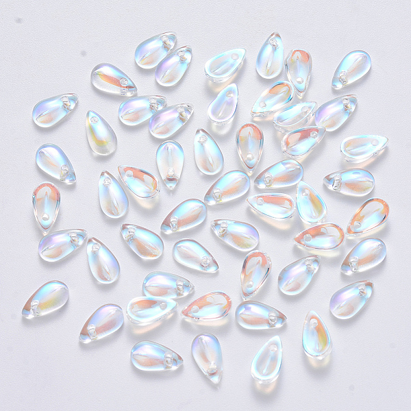 PandaHall Transparent Spray Painted Glass Charms, AB Color Plated, Teardrop, Clear AB, 9.5x5x3mm, Hole: 1.2mm Glass Teardrop White
PandaHall Transparent Spray Painted Glass Charms, AB Color Plated, Teardrop, Clear AB, 9.5x5x3mm, Hole: 1.2mm Glass Teardrop White